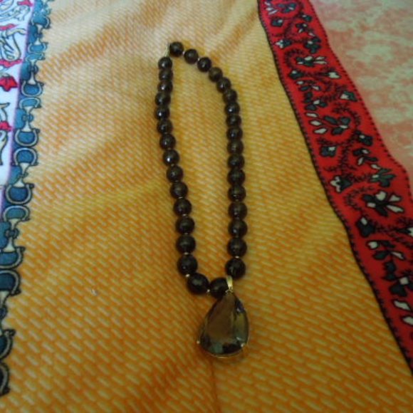 NWOT Smoky Quartz Bead Necklace & Enhancer - Picture 1 of 8